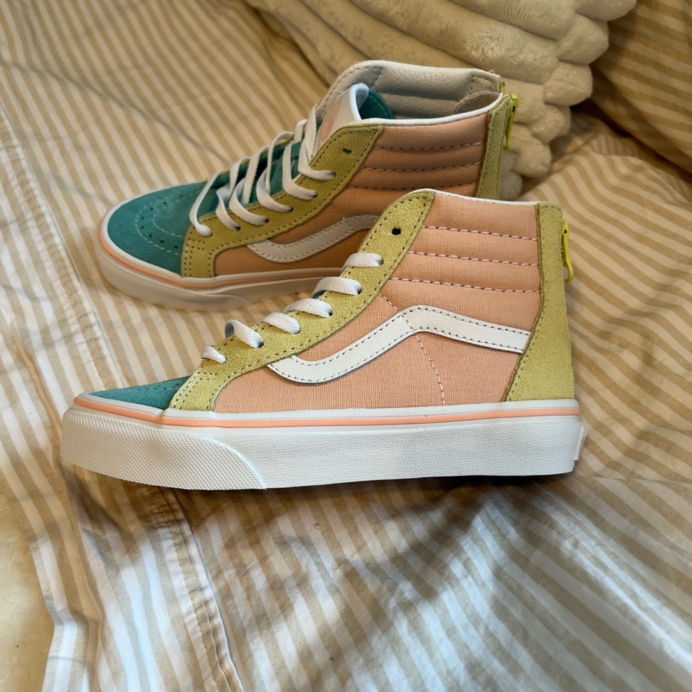 Vans Kids High-Top Sneakers - Teal, Peach, Yellow
